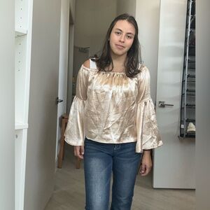 Forever 21 gold flare shirt- M